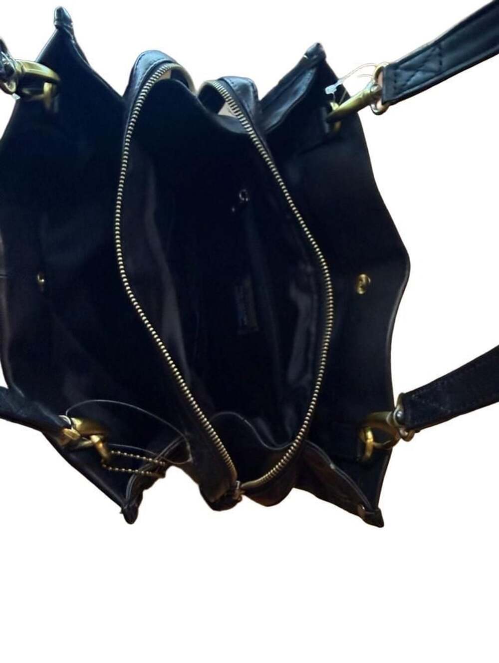 Great American Leather Works Black Genuine Leather Shoulder Bag Butterfly Accent - Picture 2 of 7